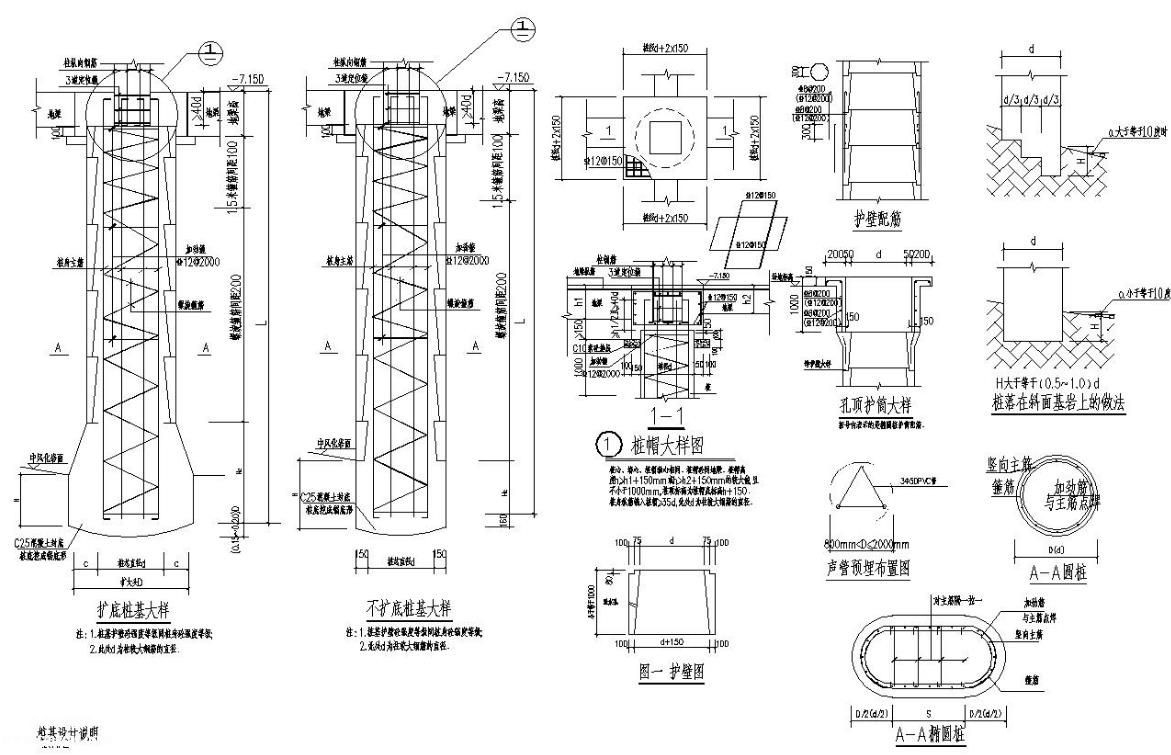 某中學綜合階梯教室結構施工圖cad格式