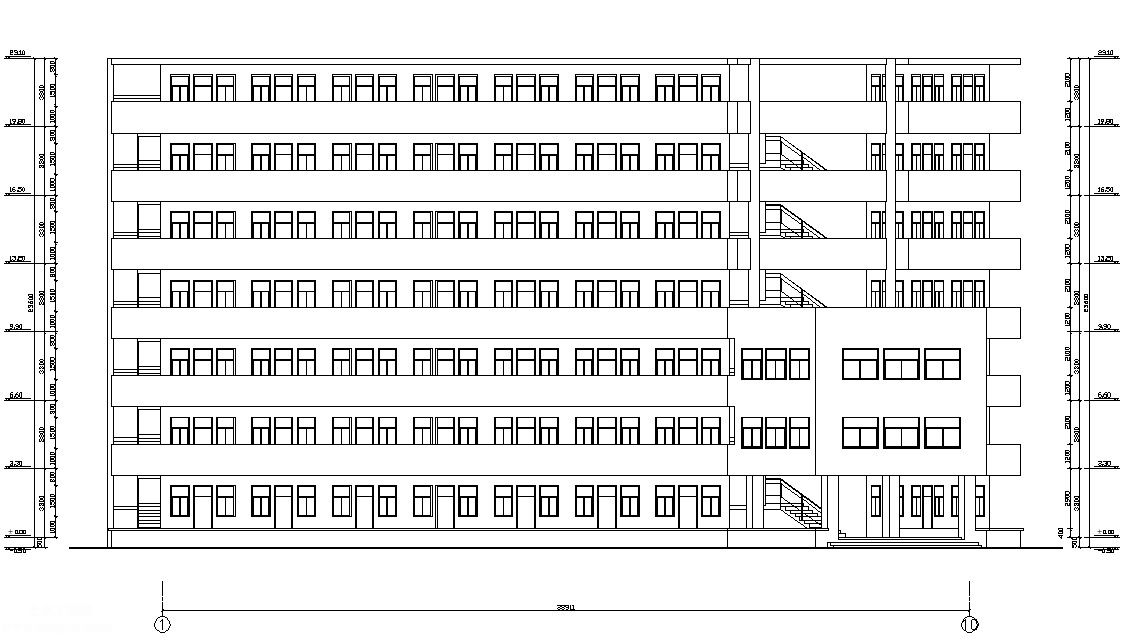 7層3237平方米Y字形框架結構宿舍樓畢業設計