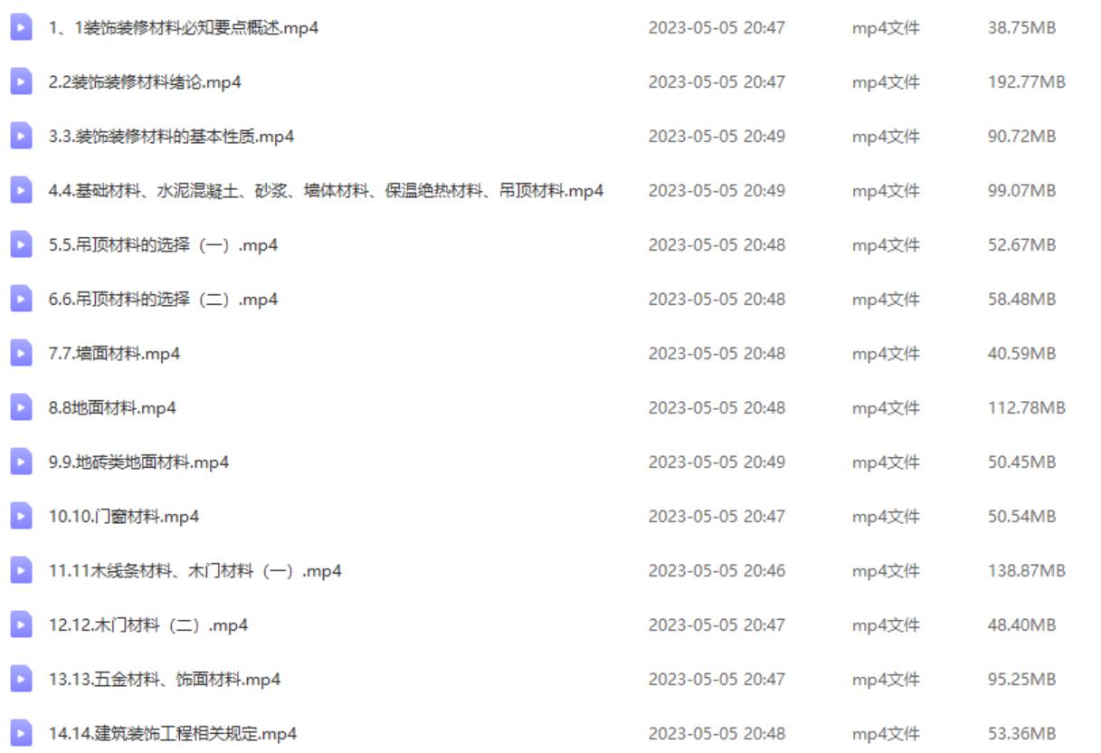 土建工程師裝飾裝修材料必知要點視頻教程