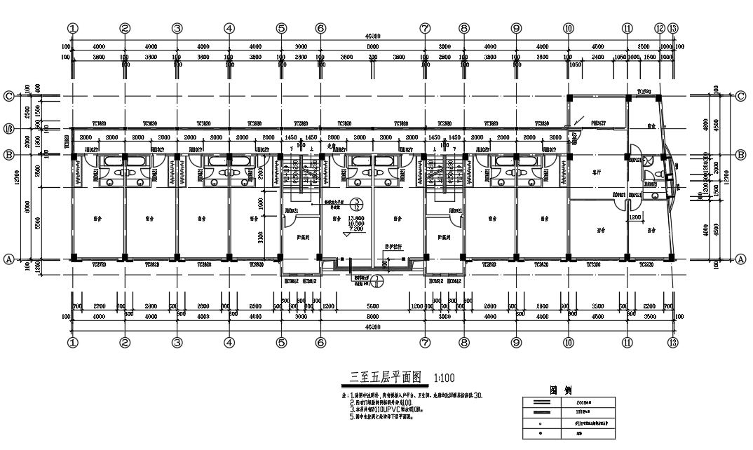 47套各種結構類型的宿舍公寓樓建筑施工圖結構施工圖