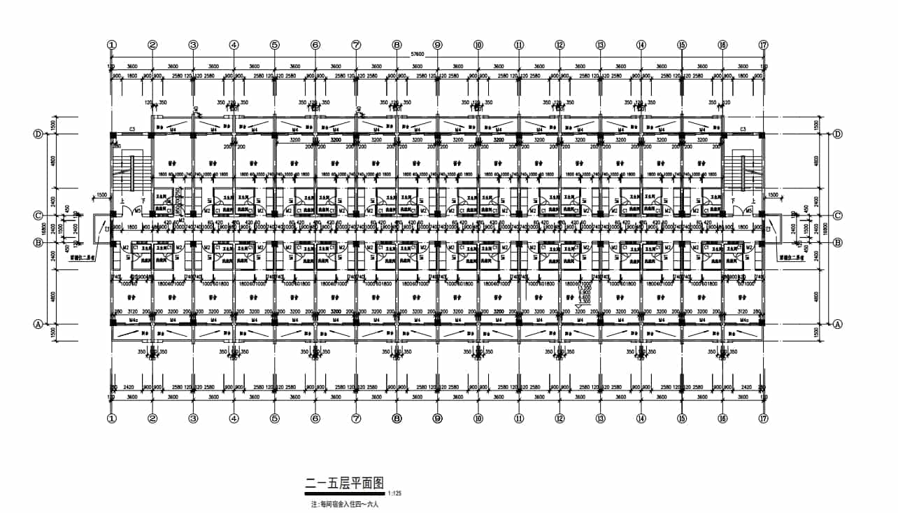 5層4723平米西安某高校學生公寓畢業設計