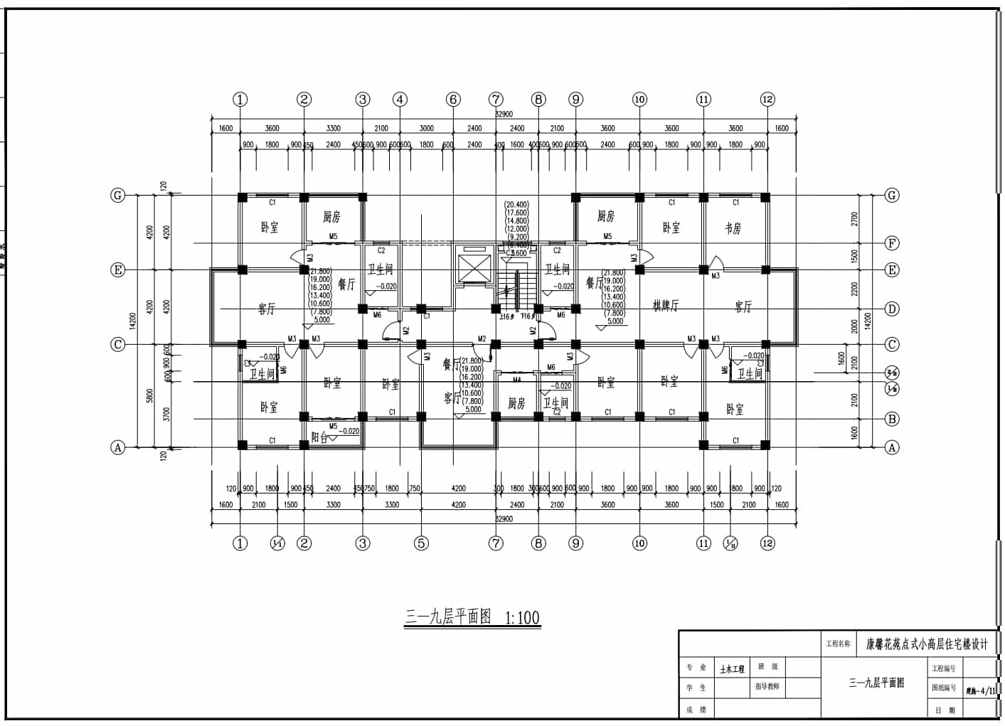 9層3060平米某框架結(jié)構(gòu)住宅樓畢業(yè)設(shè)計(jì)含施工組織